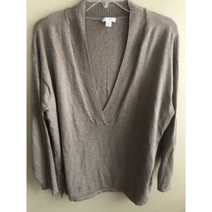 J. Jill V-Neck Cashmere Blend Sweater Size XL